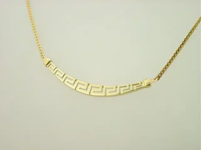 Gold Greek Key Meander Authentic Necklace | Hellenic Art
